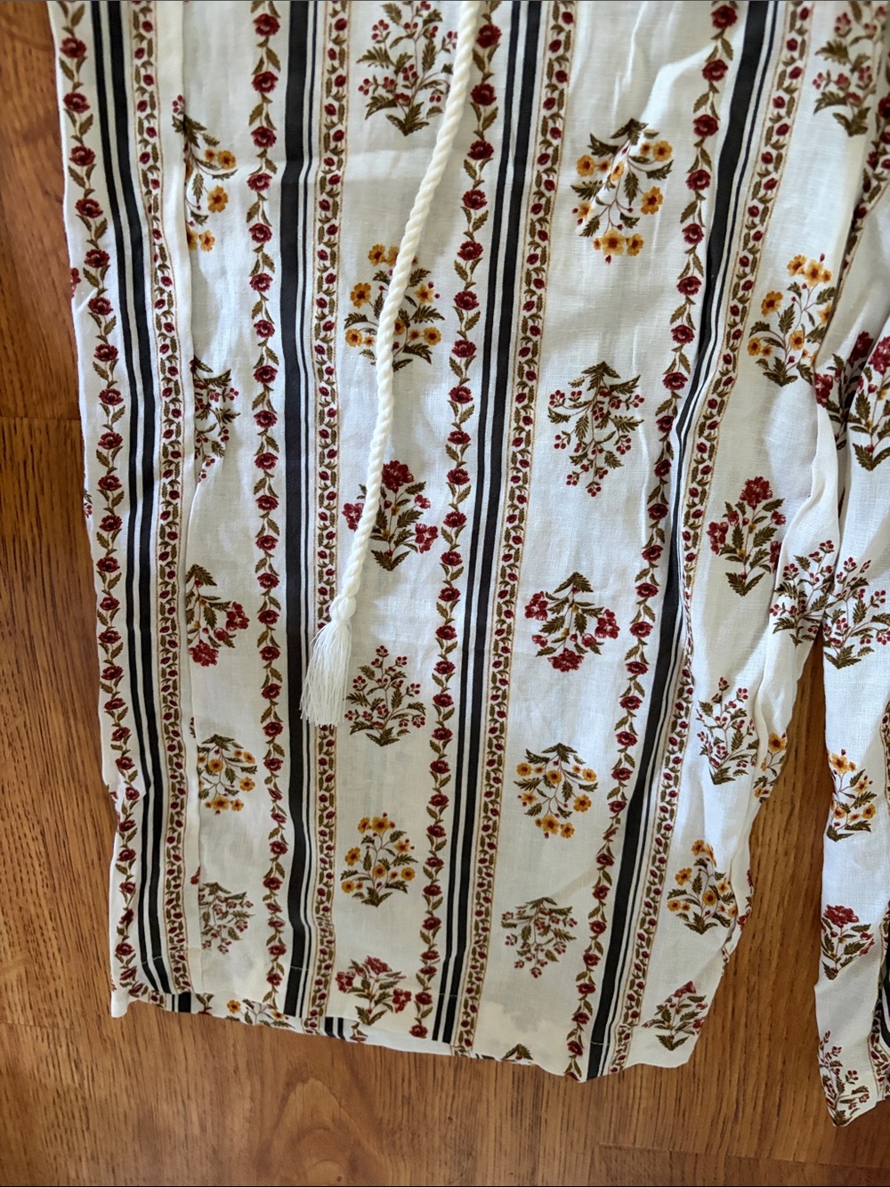 Joie Cream Floral Stripe Wide-Leg Pants Set - Picture 3 of 15